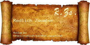 Redlich Zsombor névjegykártya